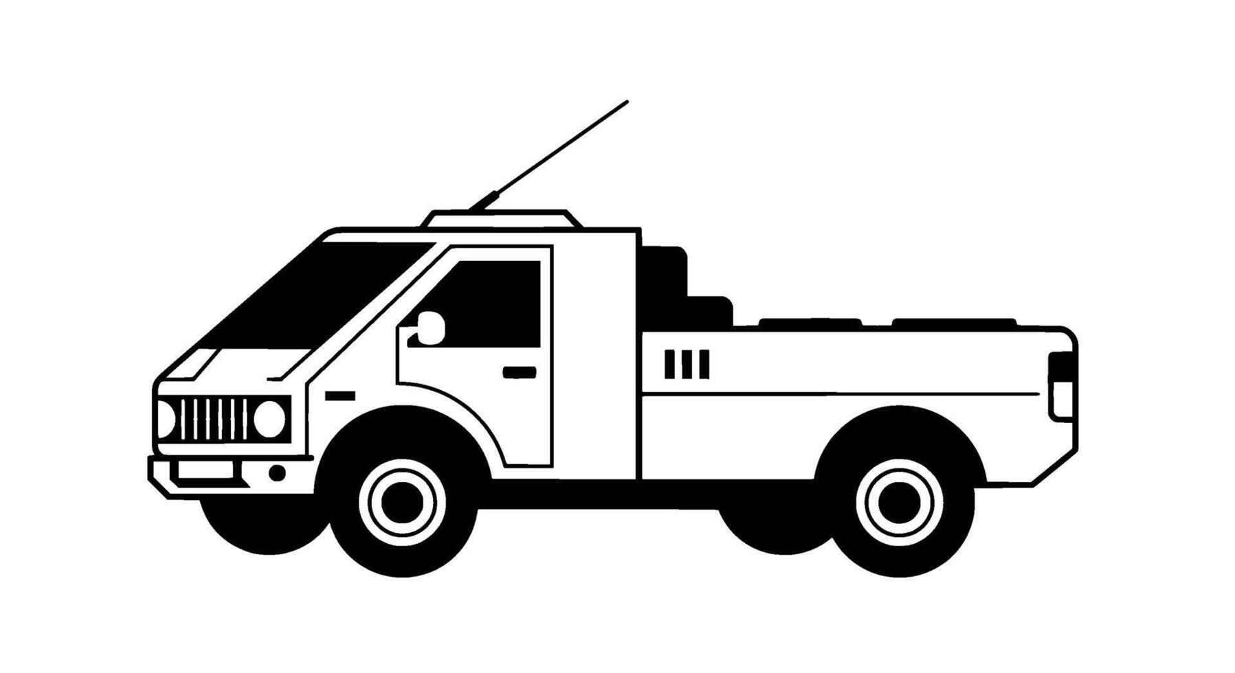 Monochrome Utility Truck Icon vector
