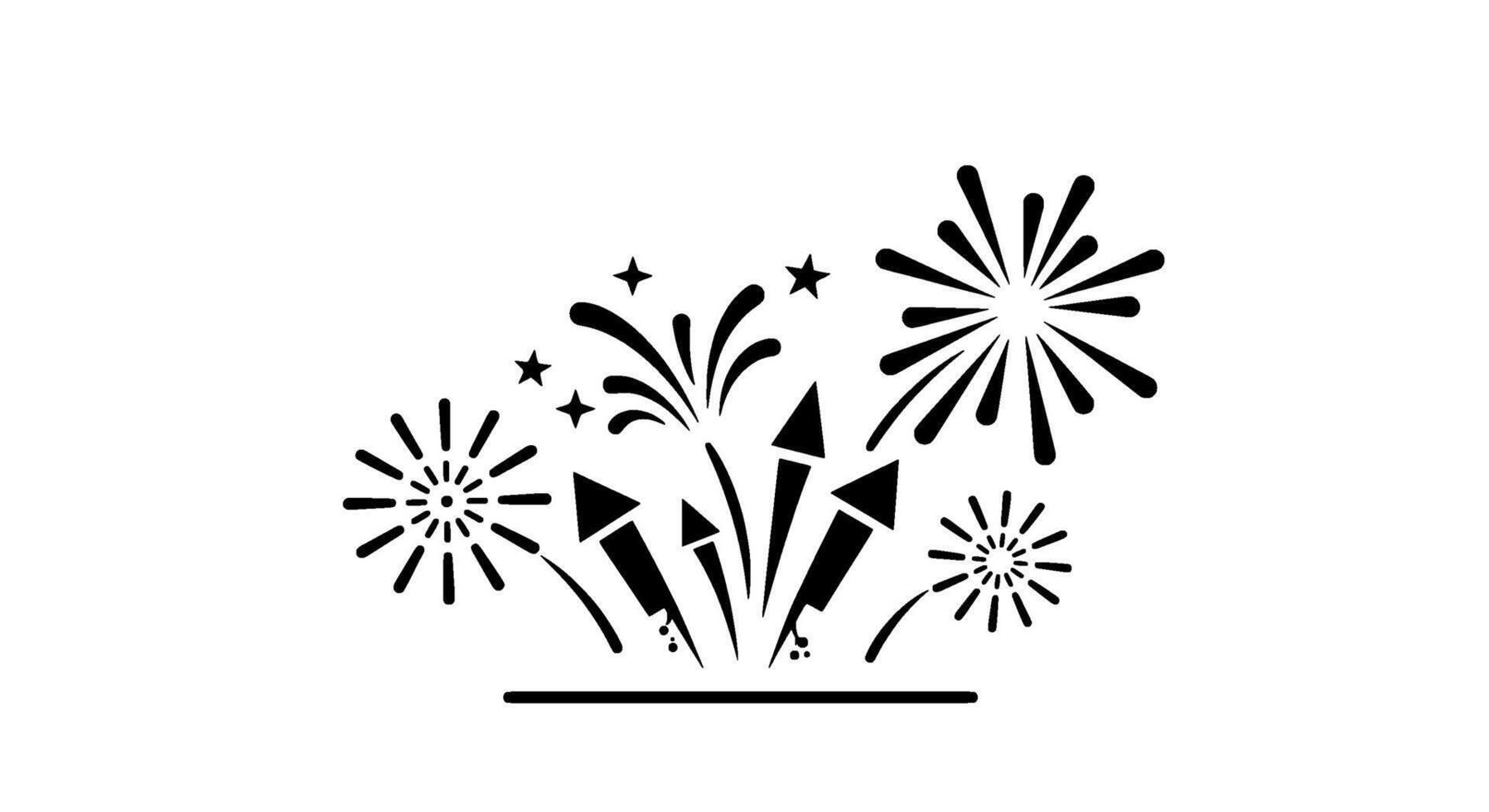 Simple Fireworks Display Icon vector