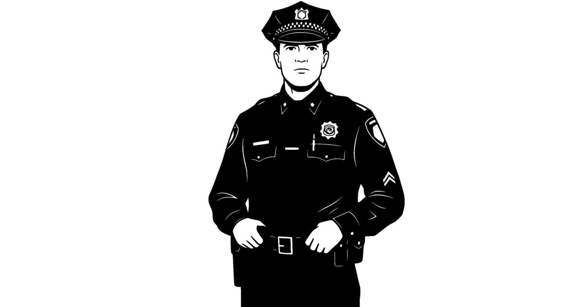 Monochrome Police Officer Illustration vector