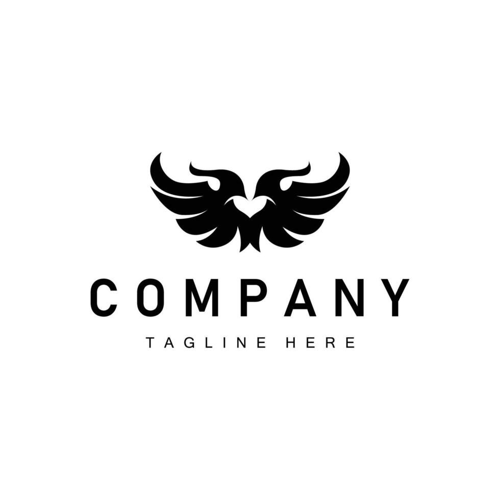 wing logo black silhouette design wings with simple black concept for business symbol or product brand template vector