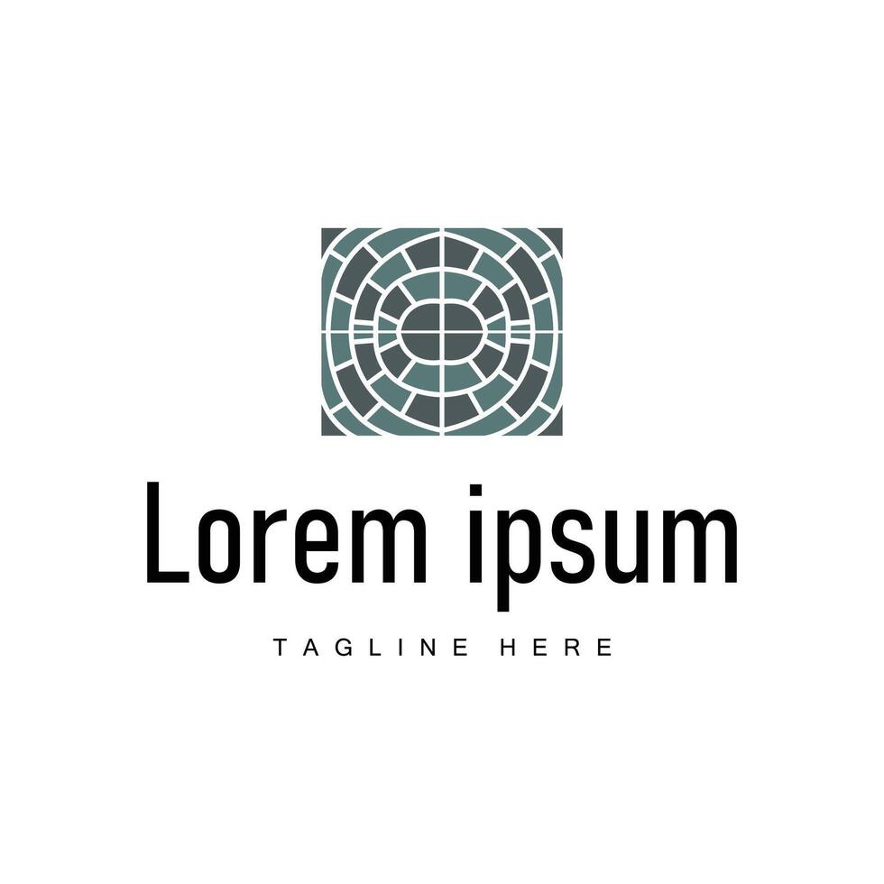 simple floor logo concept home floor decoration vector