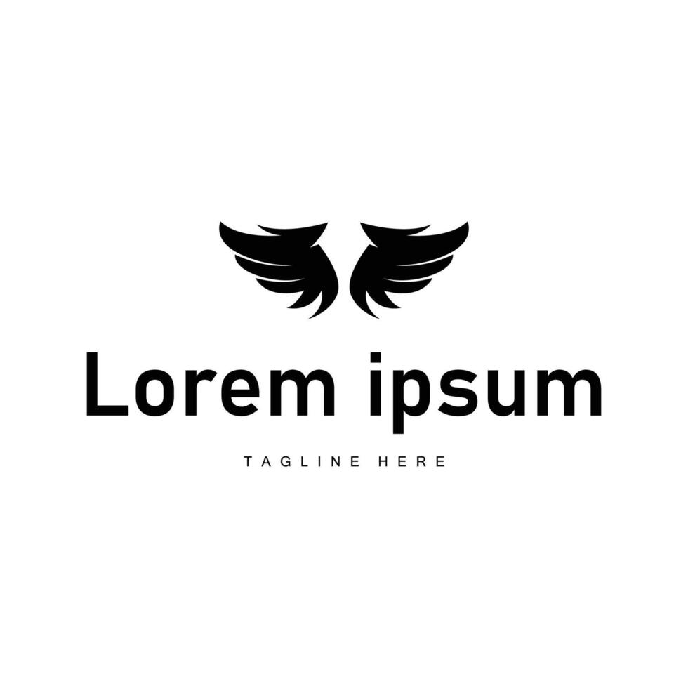 wing logo black design animal with simple black concept for business symbol or product brand template vector