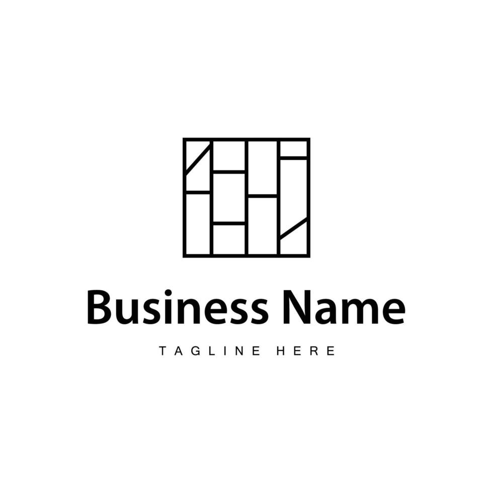 simple floor logo concept with home floor decoration and simple minimalist symbol illustration vector