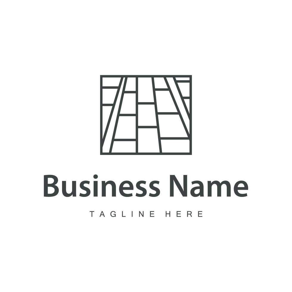 simple floor logo concept with home floor vector