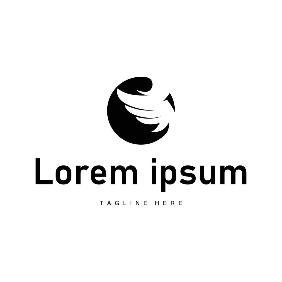 wing logo black silhouette design animal wings with simple black concept for business symbol or product template vector