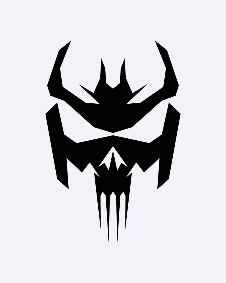 Skull cyberpunk logo element game futuristic interface cyborg sticker tattoo t shirt design editable vector