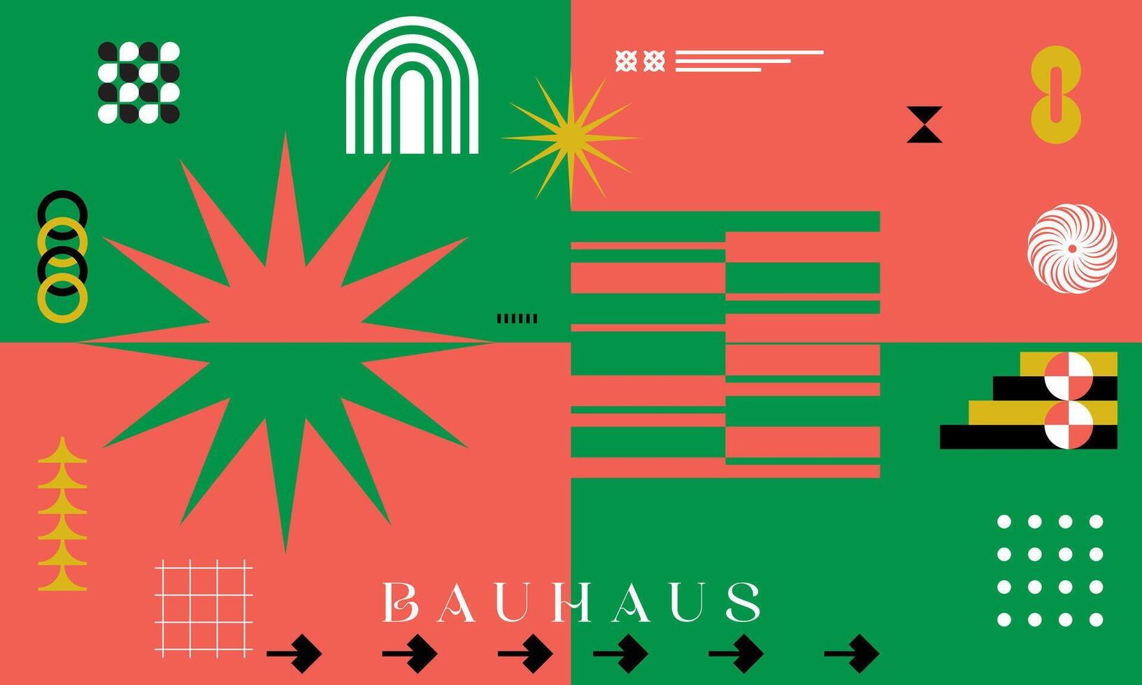 Vintage swiss bauhaus background geometric retro illustration element, colorful, playfull, graphic event identity editable vector