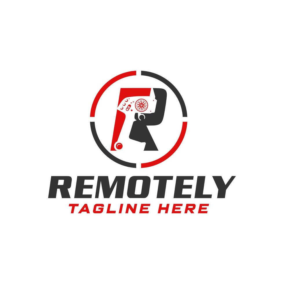 car remote control logo unique with letter R vector