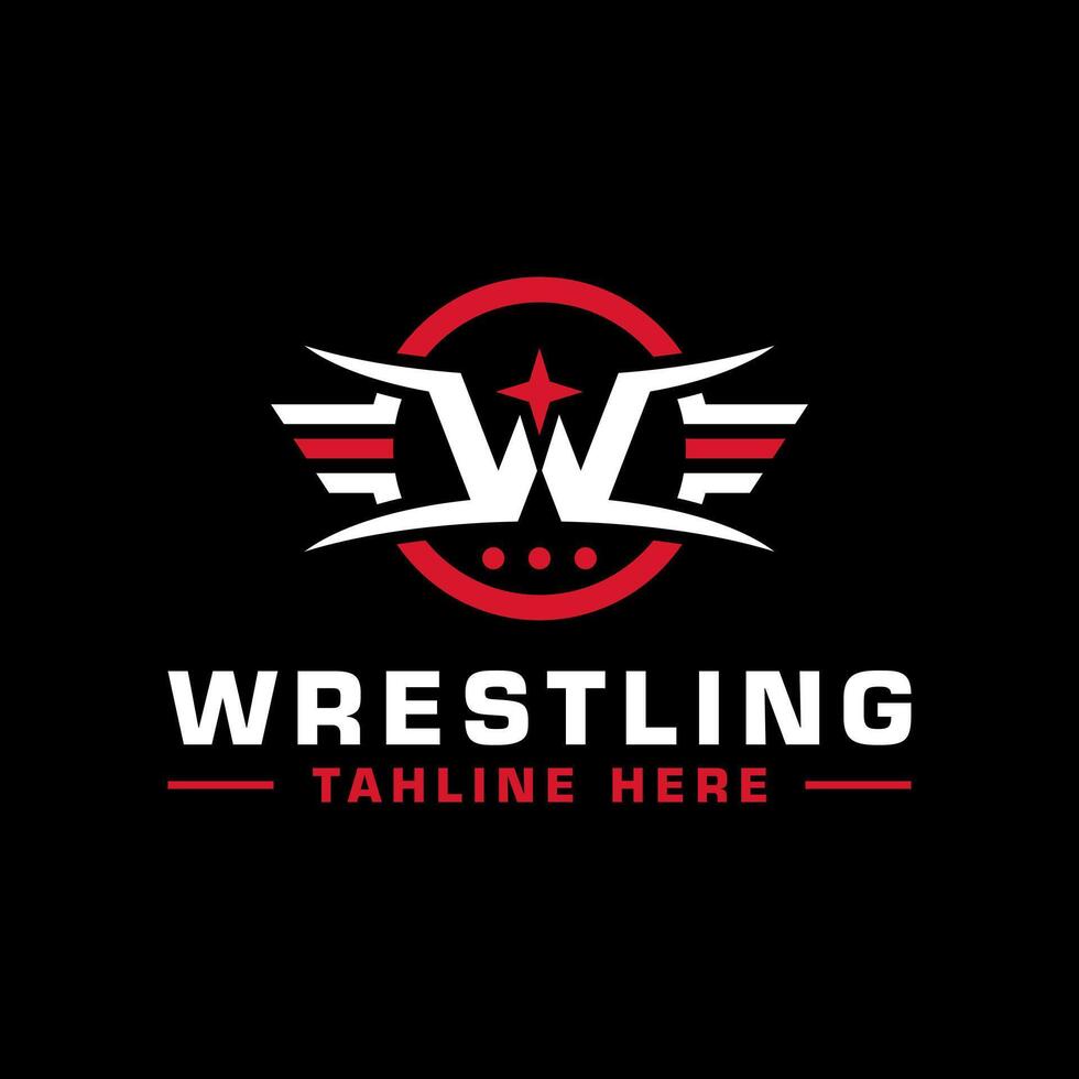 Professional Wrestling Company Logo Design with Initial W vector