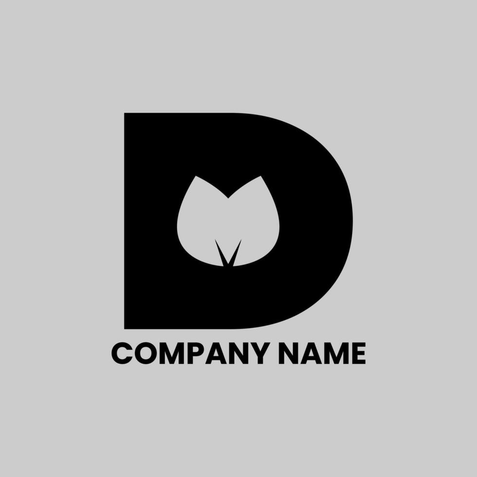illustration of a leaf icon and letter D vector