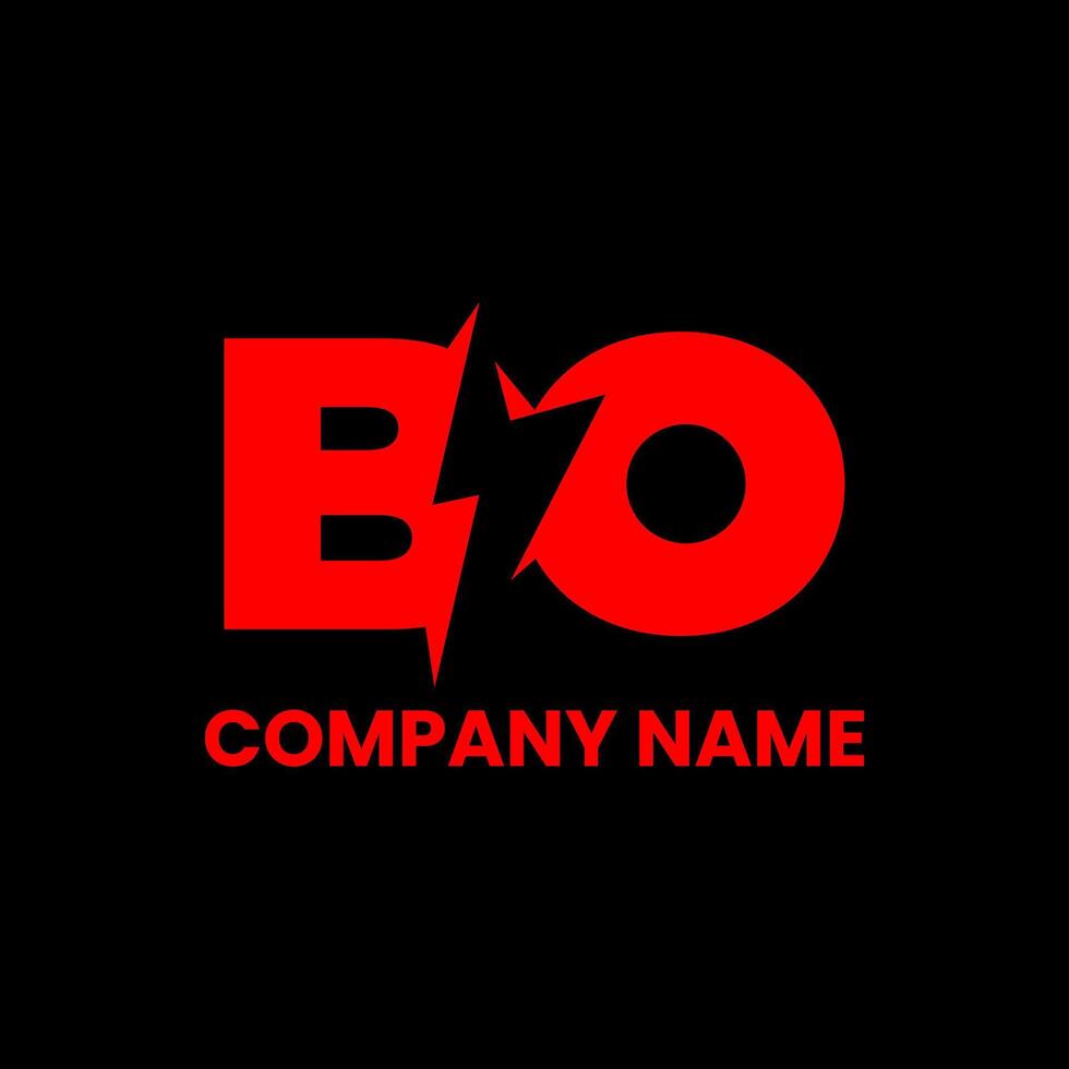 BO monogram electric logo design vector
