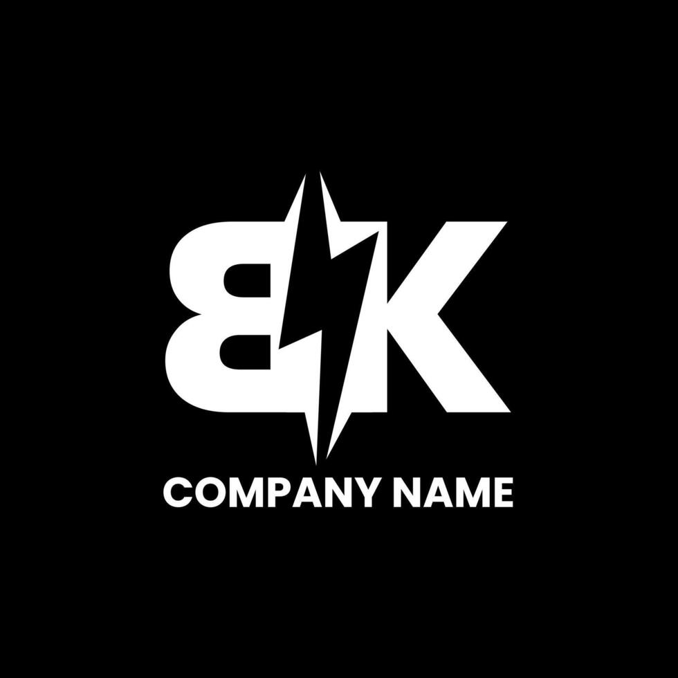 Bk electric company logo design vector