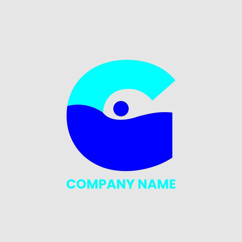 G letter pool, eye logo vector