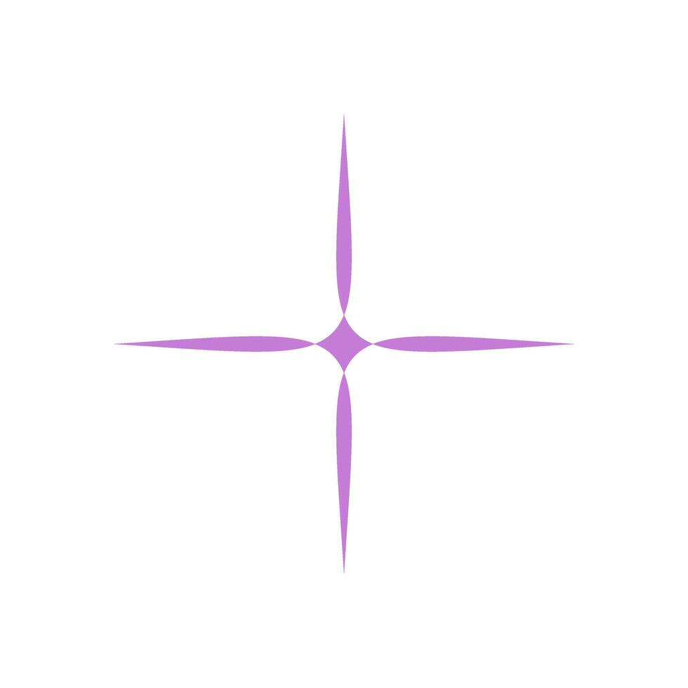 Bold abstract star icon. Minimalistic shape symbol in modern style. Graphic element with y2k influence, ideal for contemporary designs, retro aesthetics, or decorative projects. vector