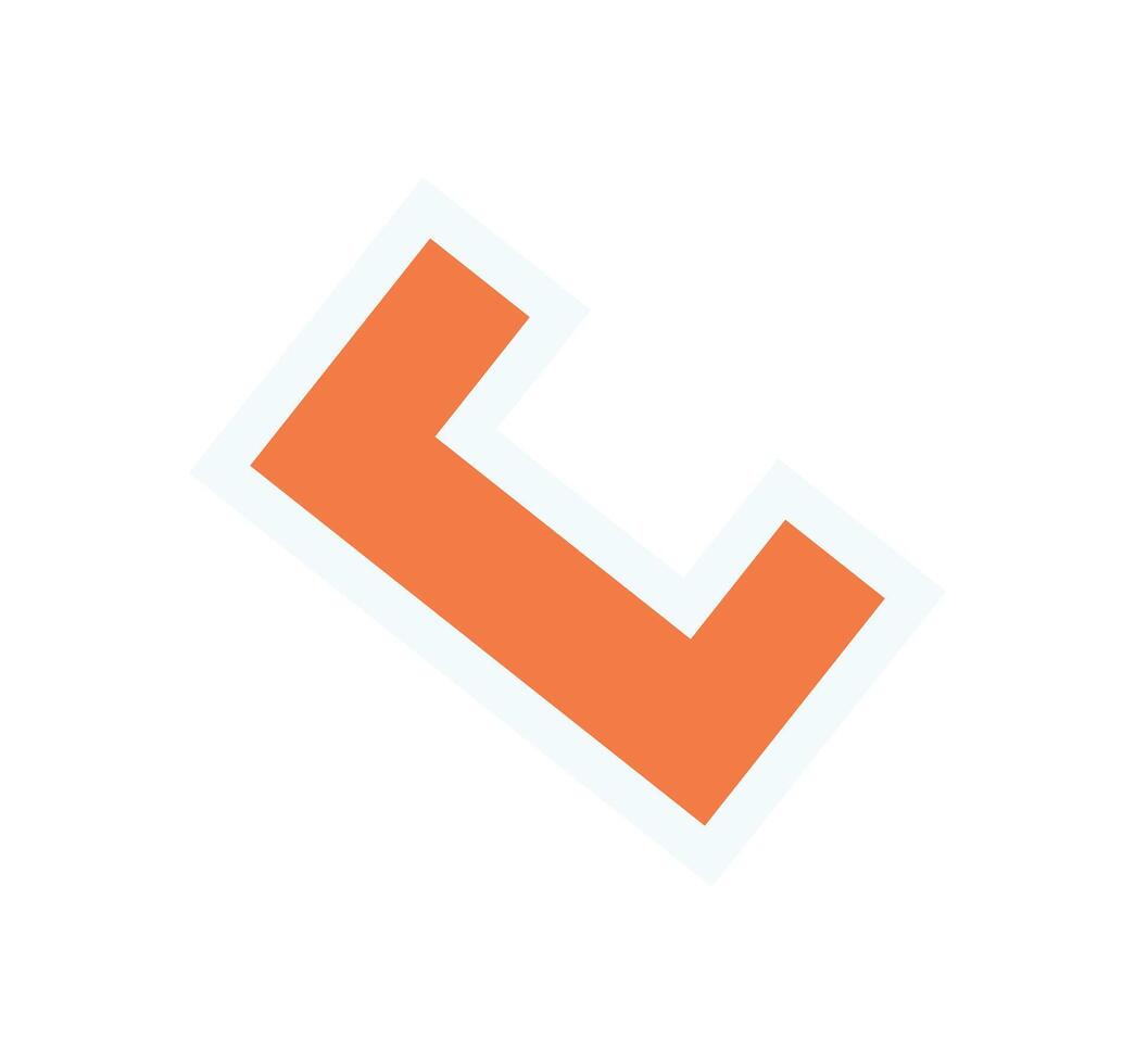 Abstract flat shape element sticker. Modern brutalism element in graphic form. Bold figure, y2k aesthetic, simple pattern for contemporary design, suitable for branding or decoration projects. vector
