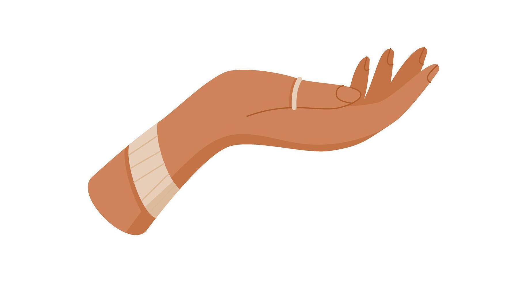 Female hand gesture icon. Palm touch symbolizes connection and interaction. Flat graphic design, isolated concept, suitable for digital media, banners, and educational materials. vector