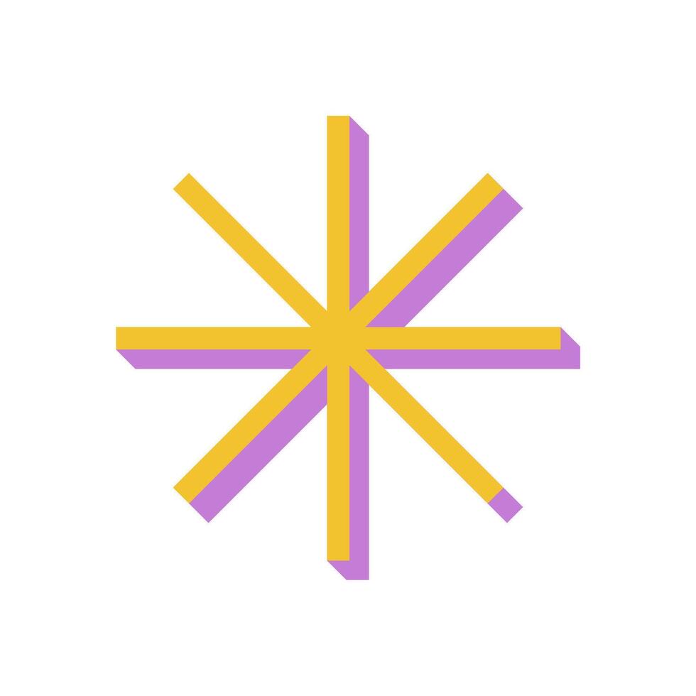 Bold star icon in modern style. Abstract shape element with a flat design. This star figure features y2k aesthetics, brutalism, and a unique shadow. Ideal for contemporary projects, graphic designs, vector