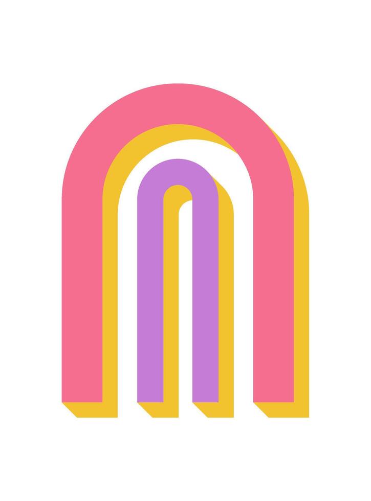 Playful modern abstract shape. A bold geometric figure with a flat design. This contemporary icon features curves and shadows, showcasing a unique visual style and pattern. Ideal for modern projects. vector