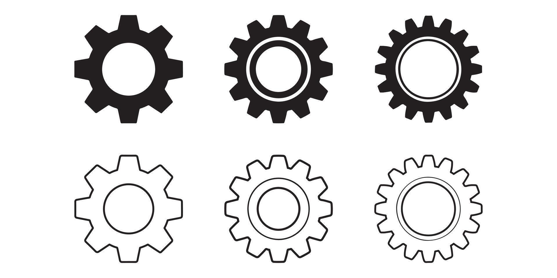 Gear wheel icon set. Simple Gear wheel collection. vector