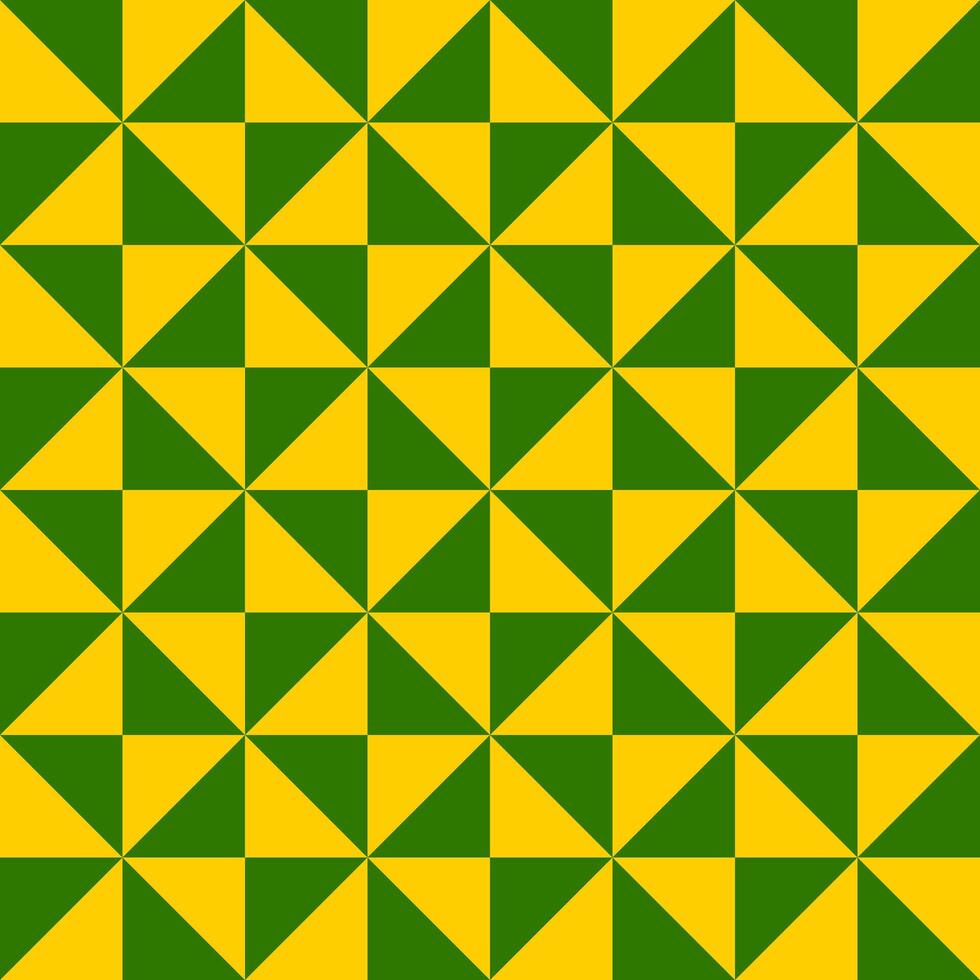 Geometric seamless pattern with yellow and green triangles. vector
