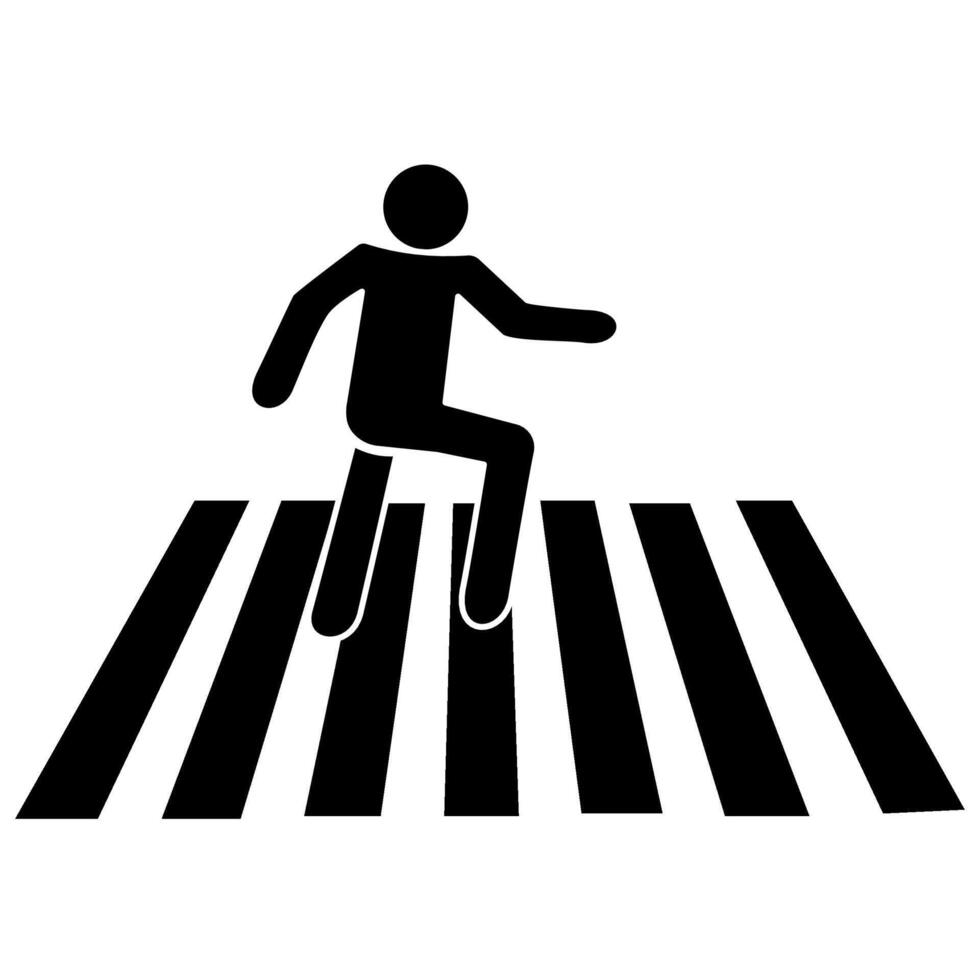 Pedestrian crossing icon on white background. vector