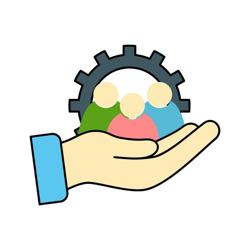 Team management icon on white background. vector