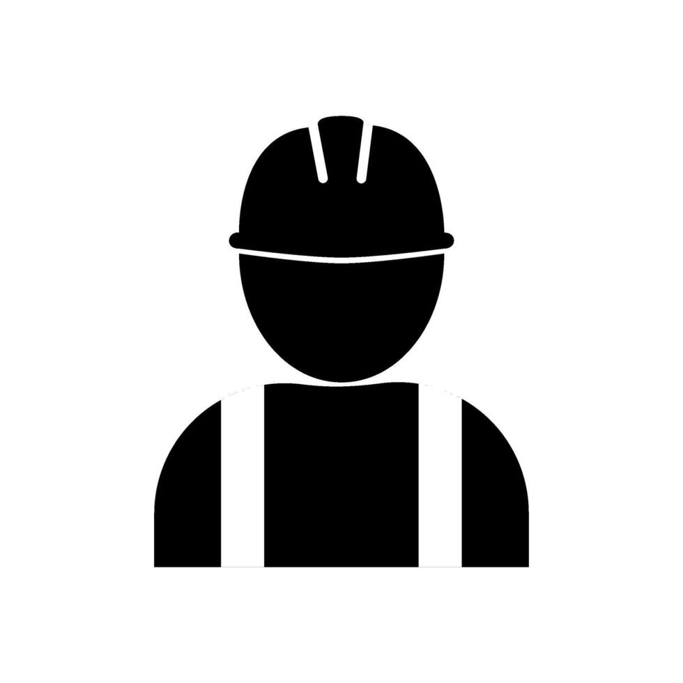 Construction worker icon on white background. vector