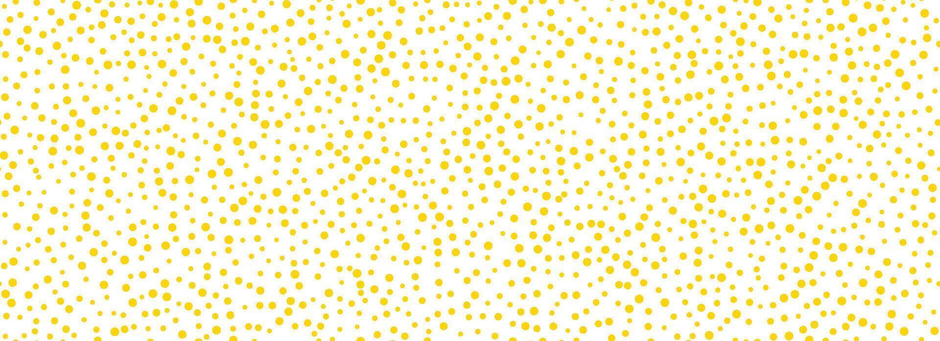Yellow confetti seamless pattern. Golden glitter dot repeating background. Gold polka dot repeated wallpaper. Celebration Christmas, New Year or birthday party decoration. vector