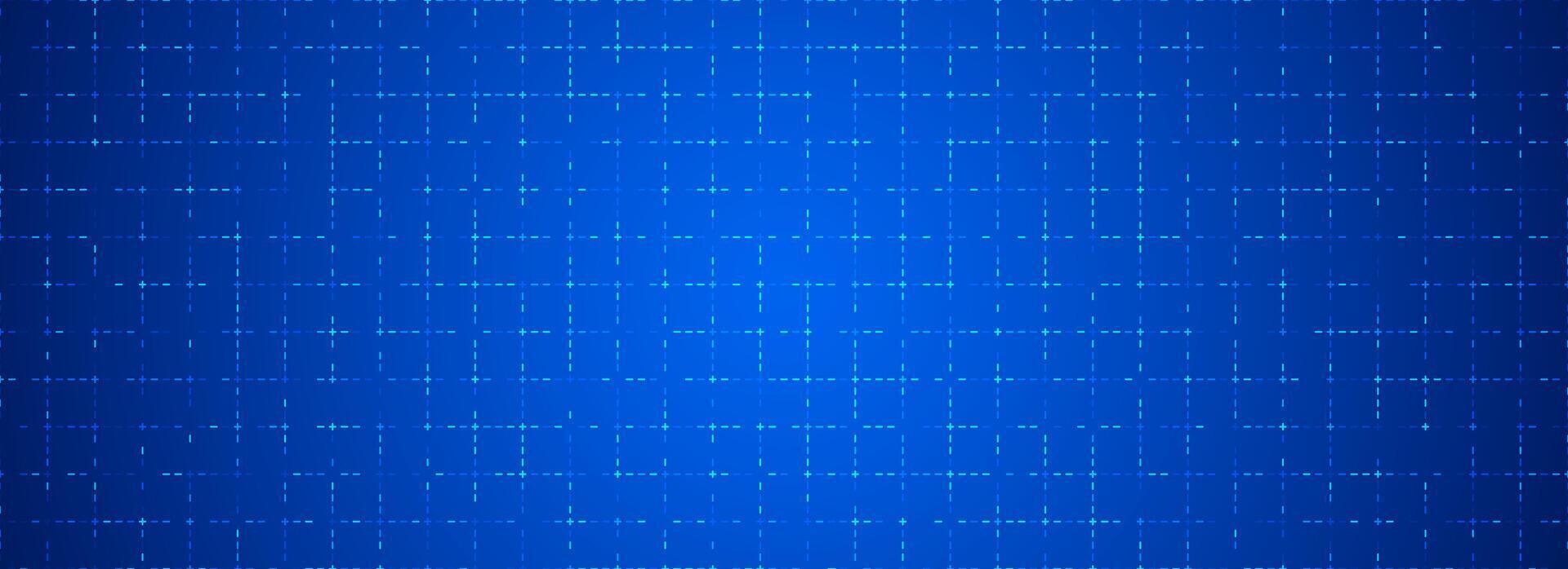 Blue glowing dotted grid background. Tech dot square network backdrop. Abstract checkered dashboard pattern for science, technology, business, healthcare, medicine design template. vector