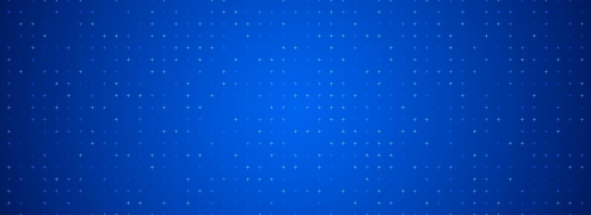Blue glowing dot grid background. Dotted tech square network backdrop. Abstract checkered dashboard pattern for science, technology, business, healthcare, medicine design template vector