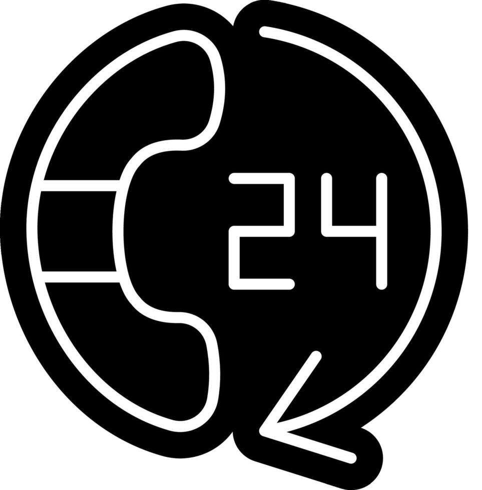 24 Hour Customer Service symbol vector