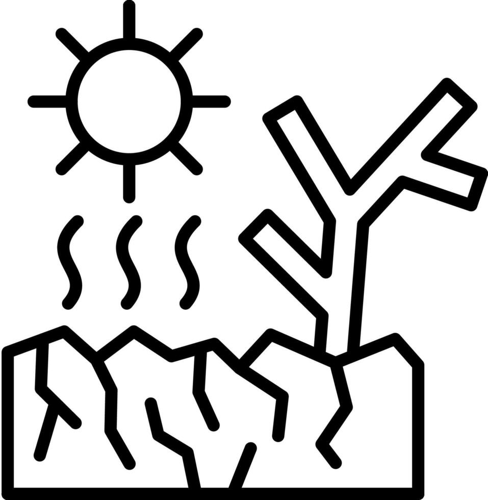 Drought crisis outline style vector