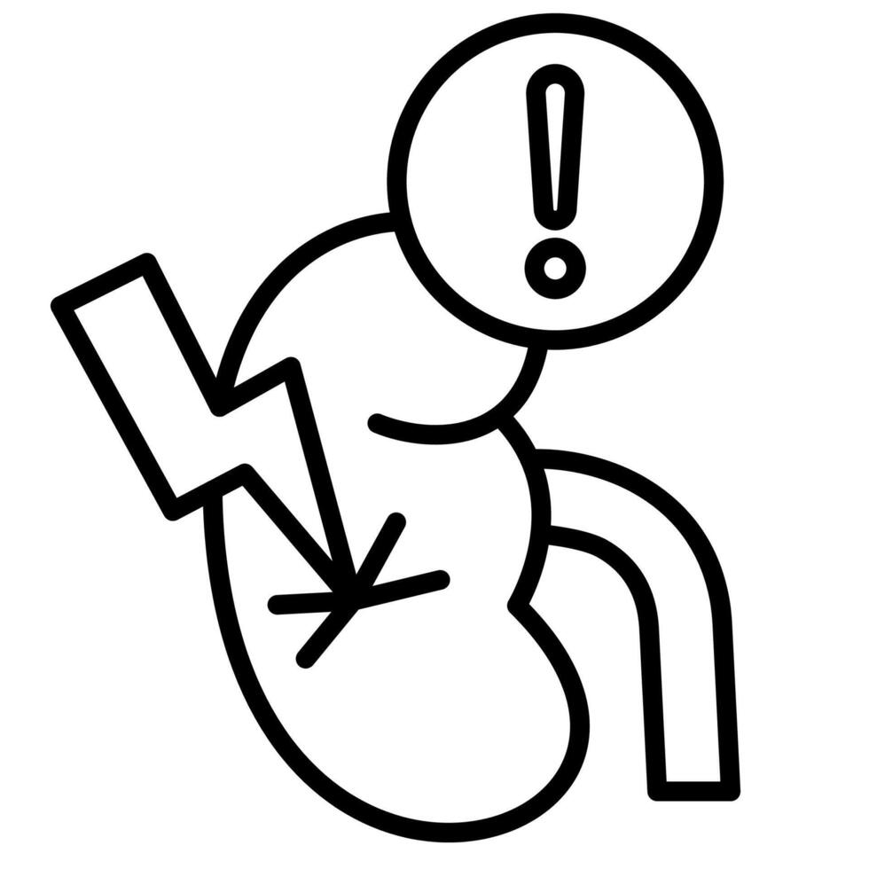 Kidney Failure attack outline style vector