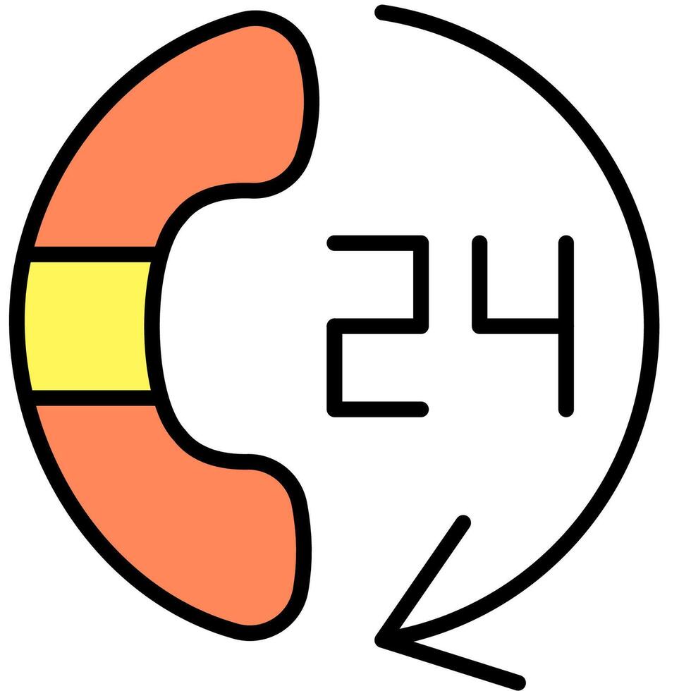 illustration of 24 Hour Customer Service vector