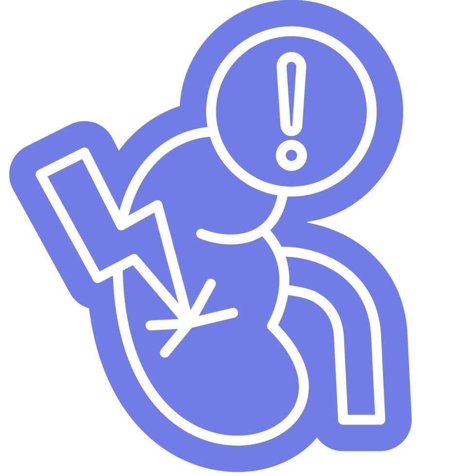 Kidney Failure attack outline colour style vector