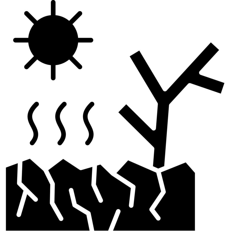 Drought crisis solid style vector