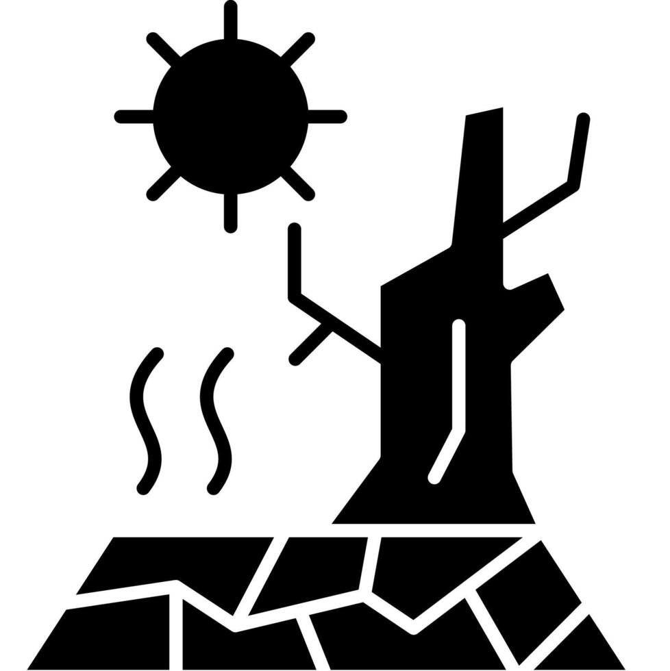 Drought climate solid style vector