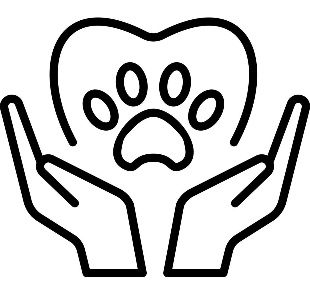 Pet Love animal care outline style vector