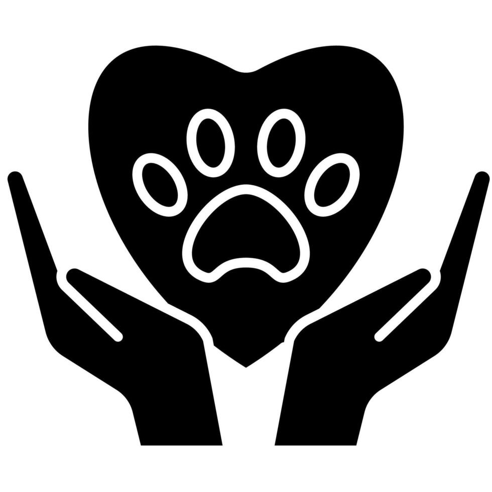 Pet Love animal care solid style vector