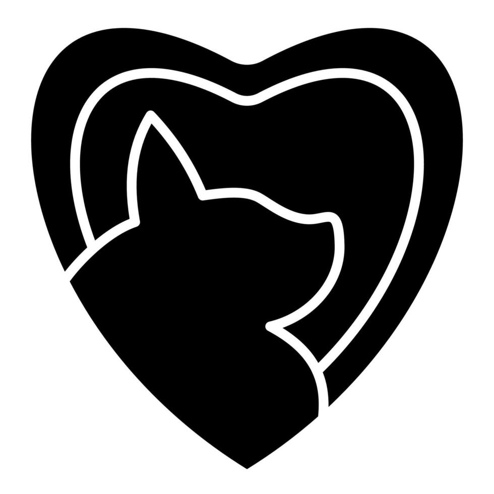 Pet Love rescue solid style vector