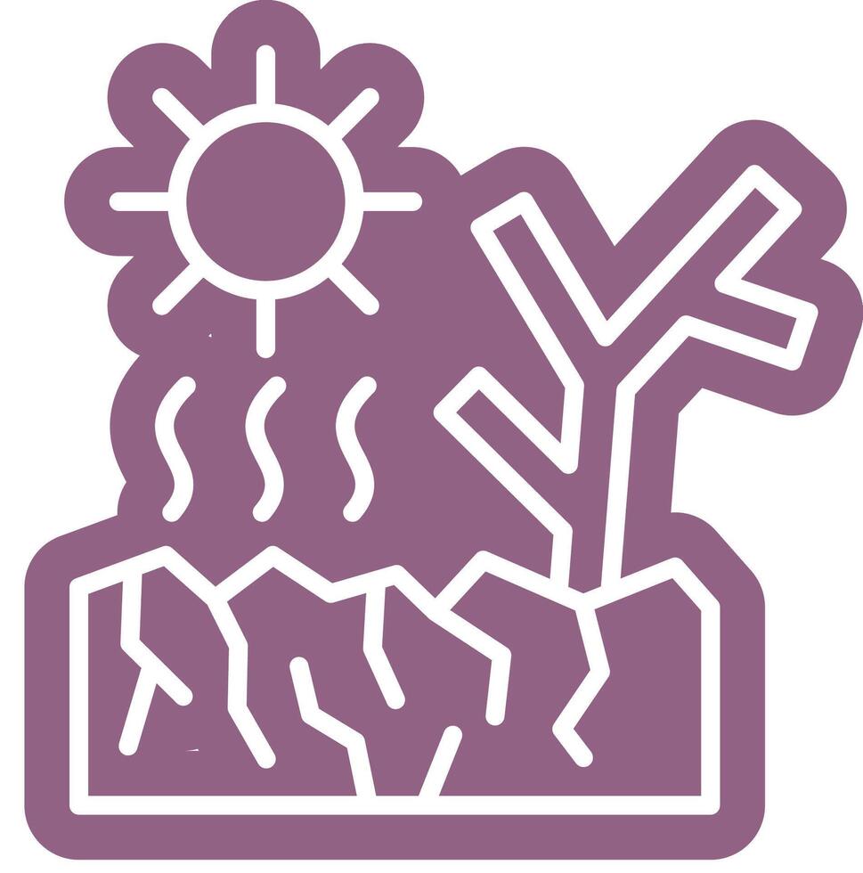 Drought crisis outline colour style vector