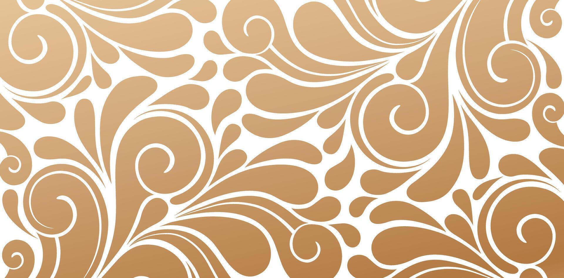 Seamless pattern with swirls in beige and brown colors isolated white backgrounds for wallpaper in the style of baroque seamless, Fashionable modern wallpaper or textile, book cover printing paper vector