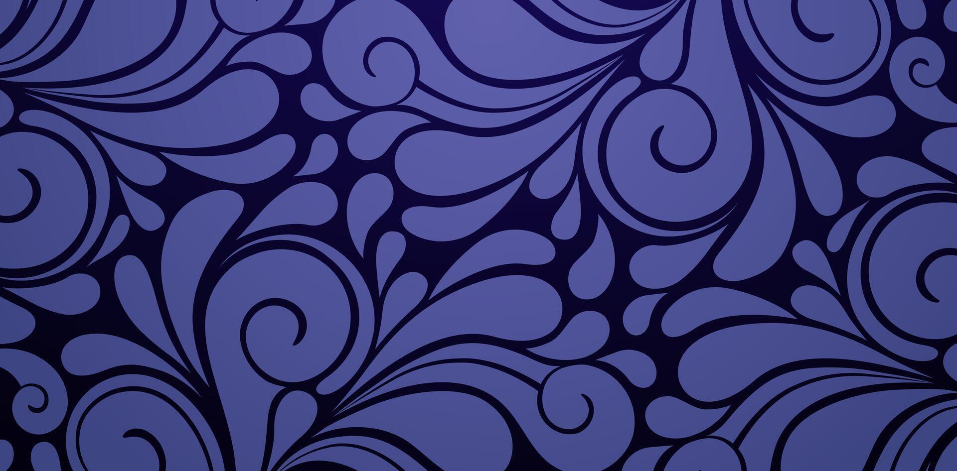 Seamless pattern with swirls in violet colors dark blue backgrounds for wallpaper in the style of baroque seamless, Fashionable modern wallpaper or textile, book cover printing paper material vector
