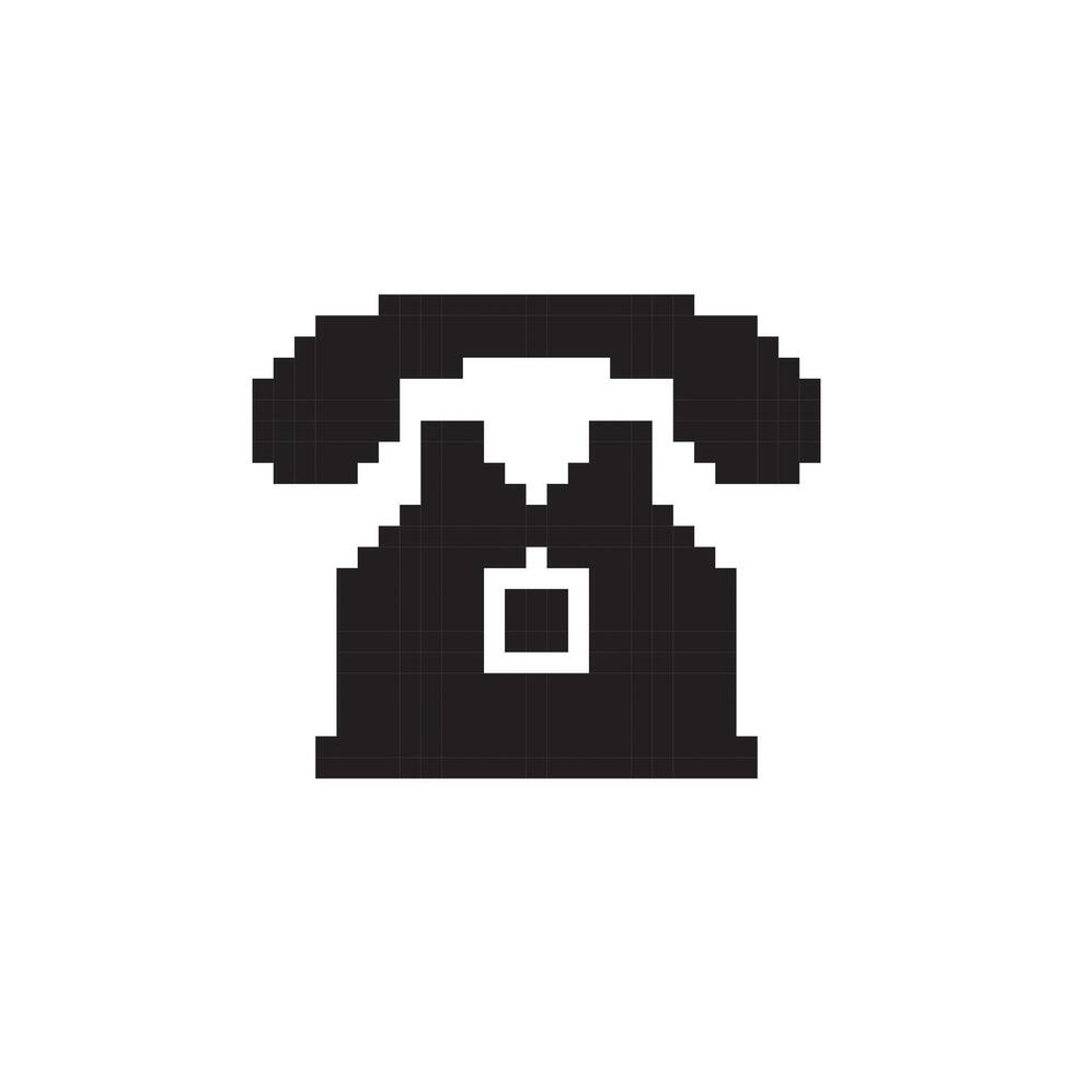 pixel art home phone vector