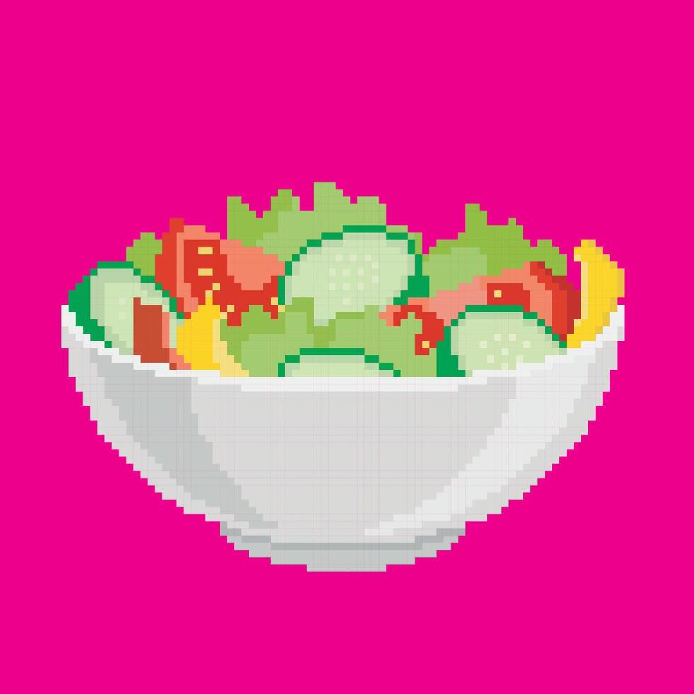 pixel art salad vector