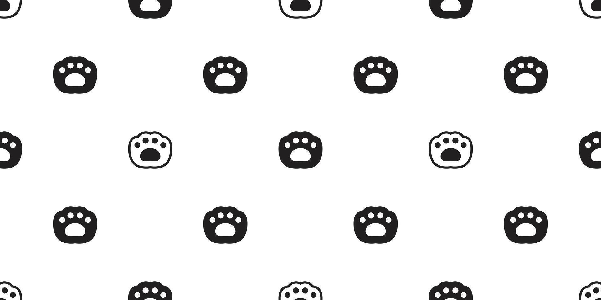 bear paw seamless pattern polar dog cat footprint pet puppy kitten cartoon doodle gift wrapping paper repeat wallpaper tile background scarf isolated illustration design vector