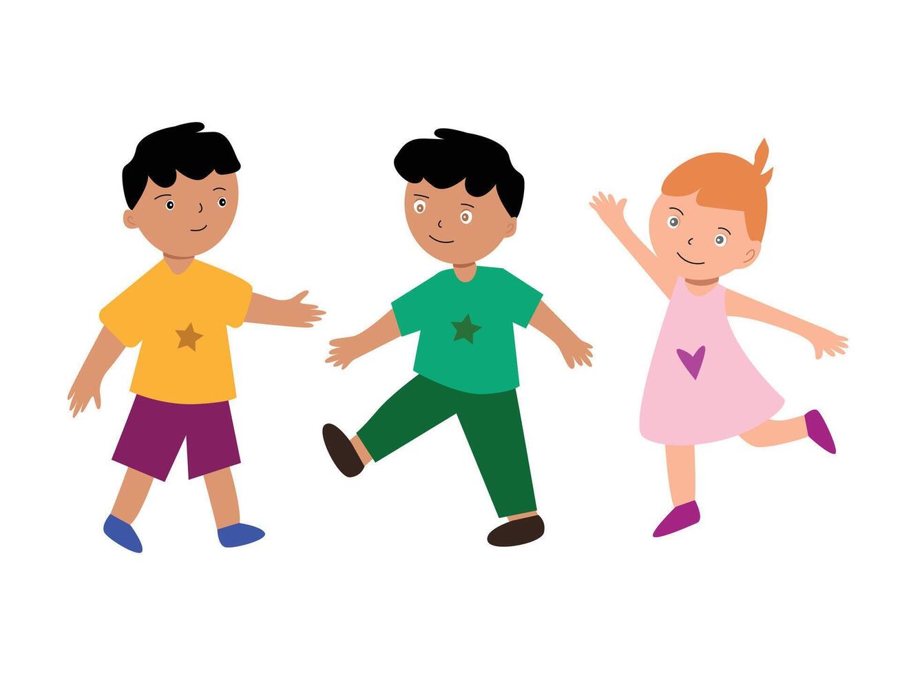 Children Playing with Wonder A Dance of Laughter and Friendship vector
