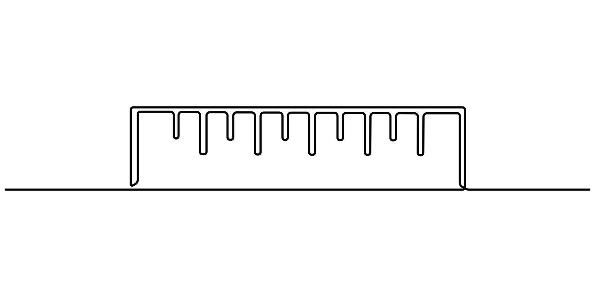continuous one line drawing ruler icon pro illustration vector