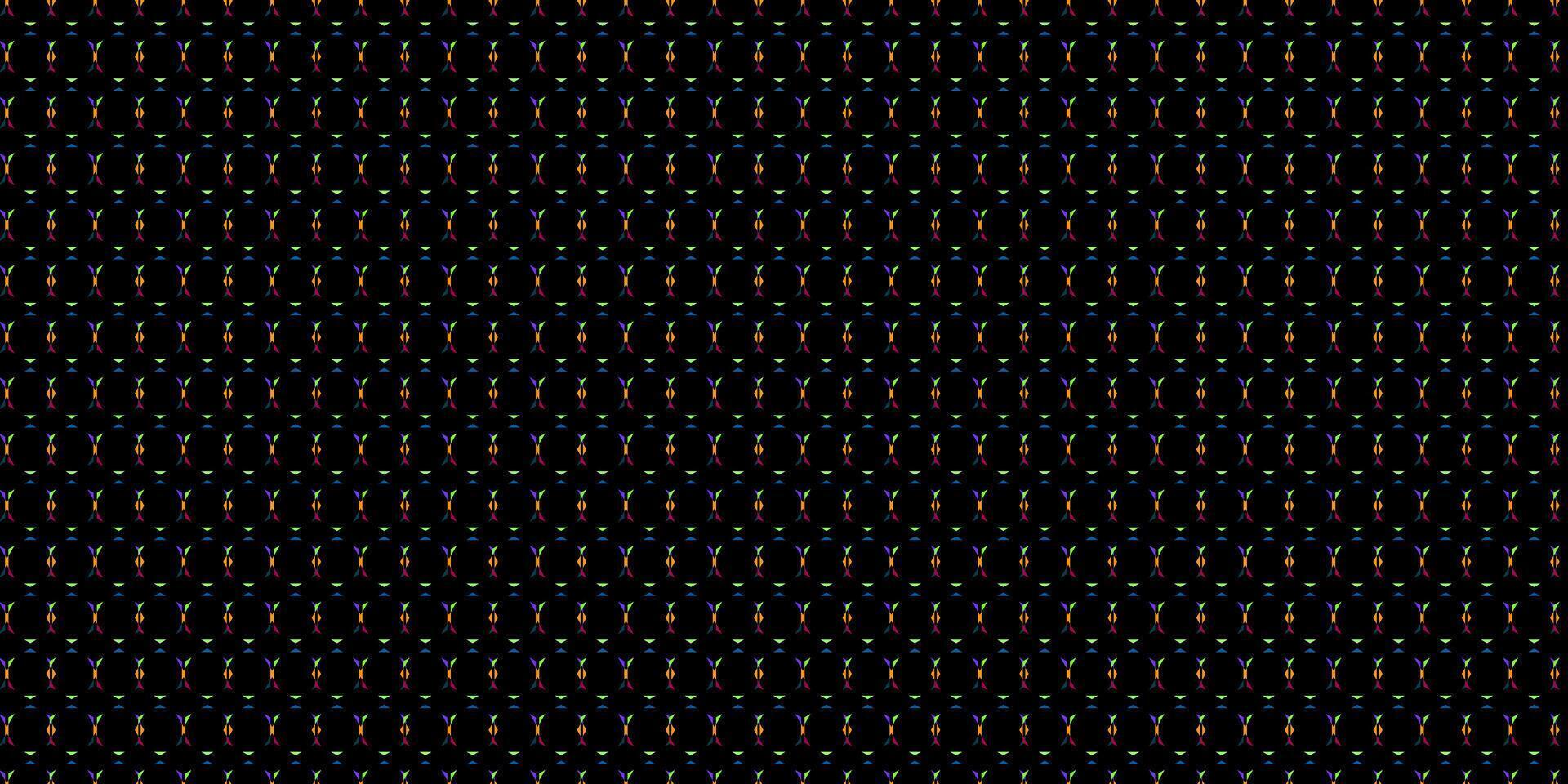 Seamless Abstract Rainbow Geometric Pattern on Black Background vector