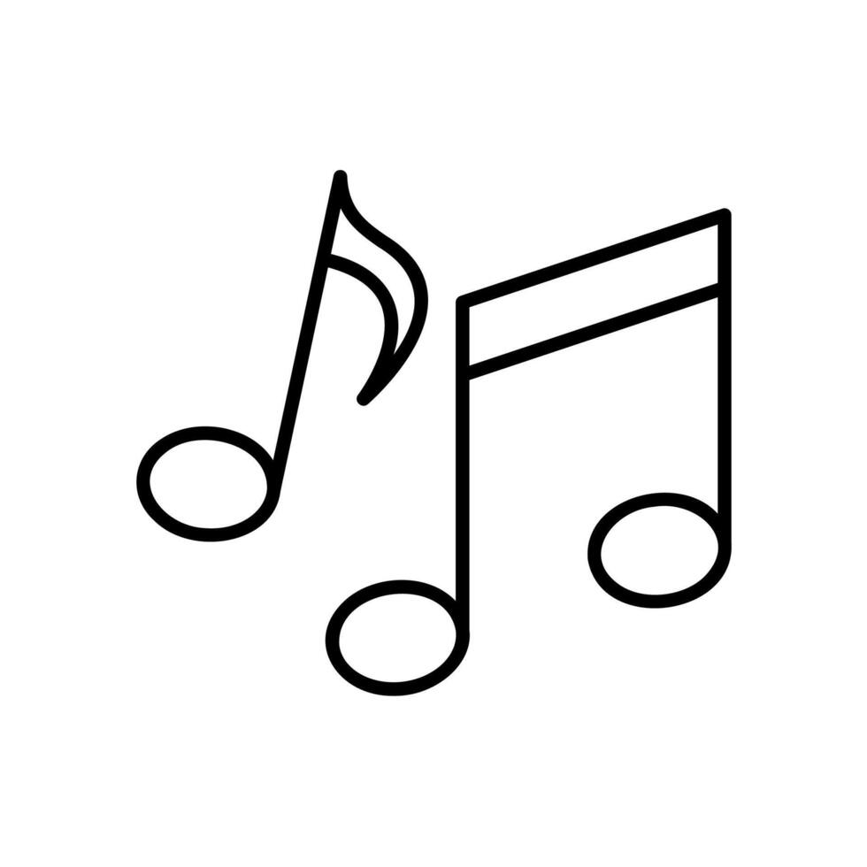Music note icon for songs and entertainment vector